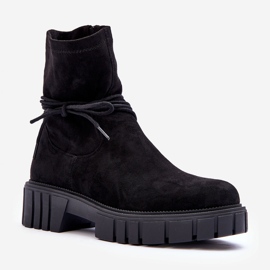 Women's Suede Ankle Boots Black Lineanor 1
