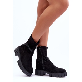 Women's Suede Ankle Boots Black Lineanor 2