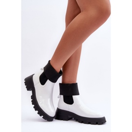 Women's Lacquered Jodhpur Boots White Pavo 2