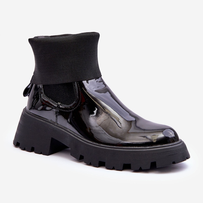 Women's Lacquered Jodhpur Boots Black Pavo 1