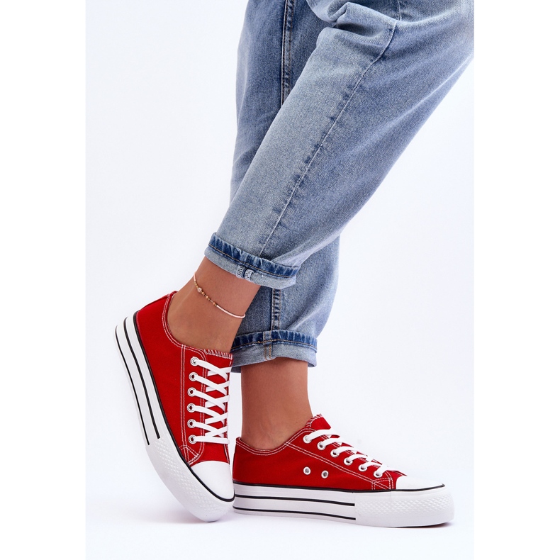 FB3 Classic Low Platform Sneakers Red Jazlyn 2