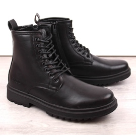 Black Big Star MM174080 men's boots with laces and zippers 1