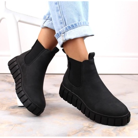 Women's Chelsea boots on the platform black Big Star MM274324 1