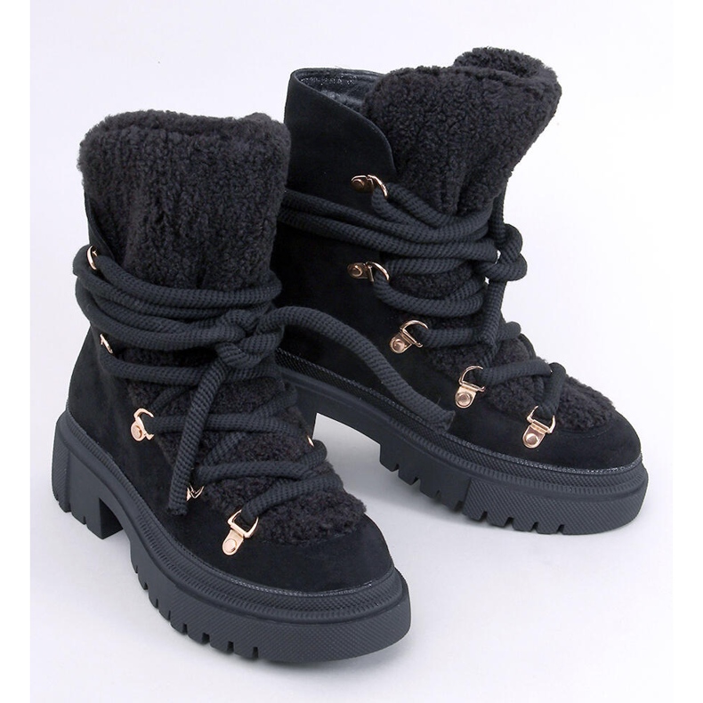 Shea Black sheepskin snow boots 1