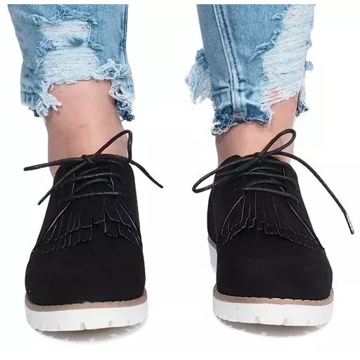 Black fringed loafers from Crushing Hard 1