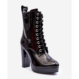 Black Lolis Patent High Heel Boots 1
