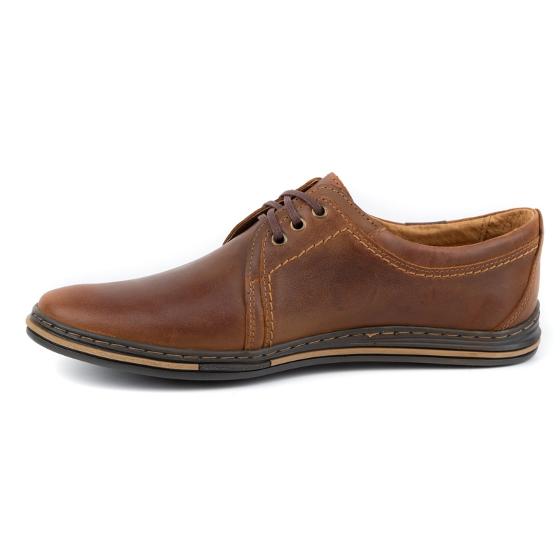 Polbut Leather shoes for men 343 camel brown 1