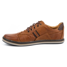 Polbut Men's casual leather shoes 1801PAX brown 1