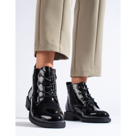Women's lacquered black Vinceza boots 1