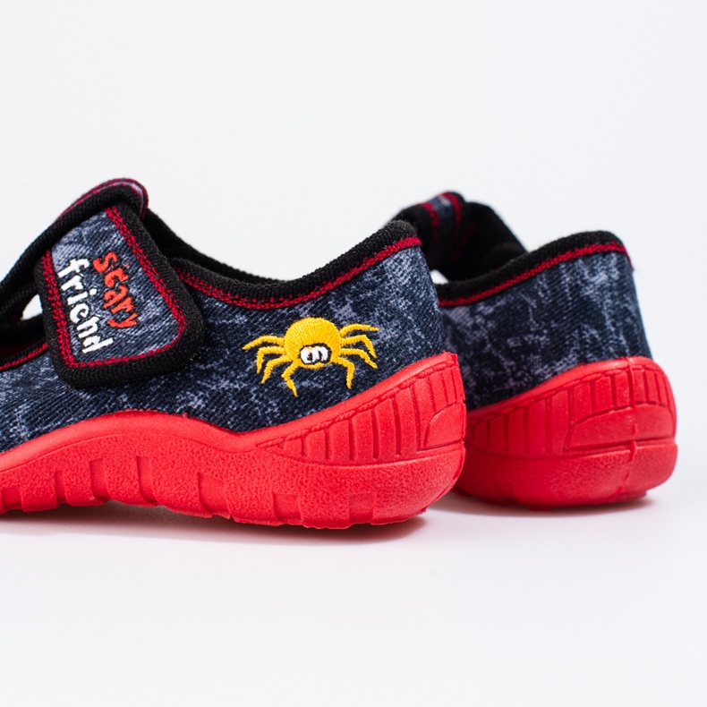 Black and red spider slippers from Shelovet blue 1