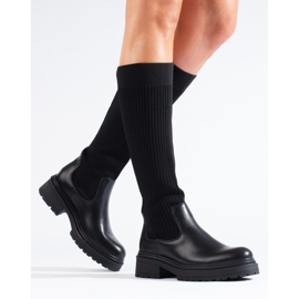Black slip-on boots from Shelovet 1
