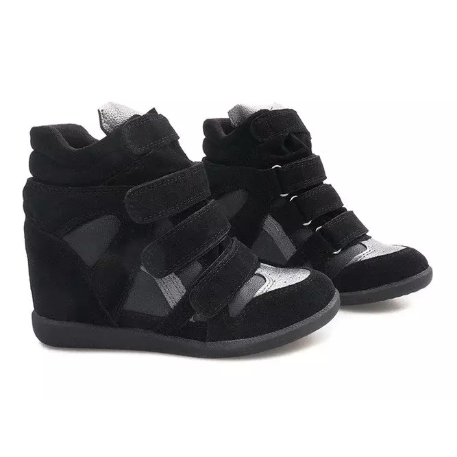 Wedge Sneakers R9686 Black 1 Wedge Sneakers R9686 Black 1