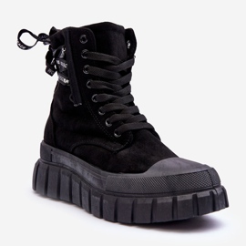 Women's Suede Platform Boots Black Rafter 1