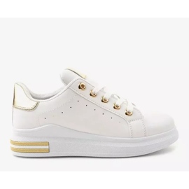 White sneakers with gold accessories BO-550 golden 2