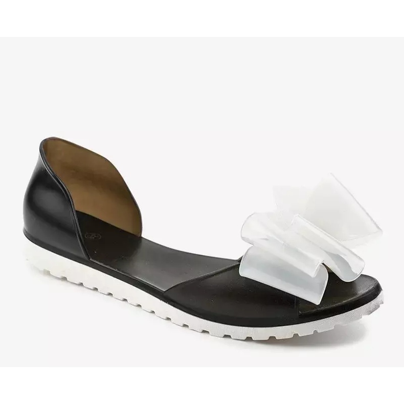 Black Meliski sandals with a S5-3 bow 1