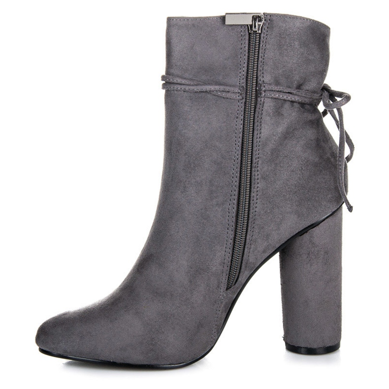 Vices New Collection Suede ankle boots on the post grey 1