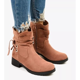 Afforen pink suede ankle boots 1