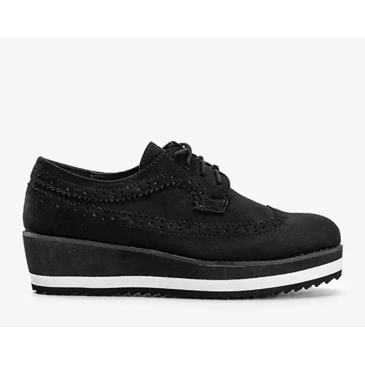 Black suede shoes on a high Camryn sole 1 Black suede shoes on a high Camryn sole 1