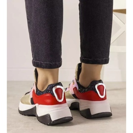 Gold sneakers with a high Spring sole black 2