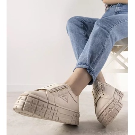 Beige sneakers with a thick Giselle sole 2
