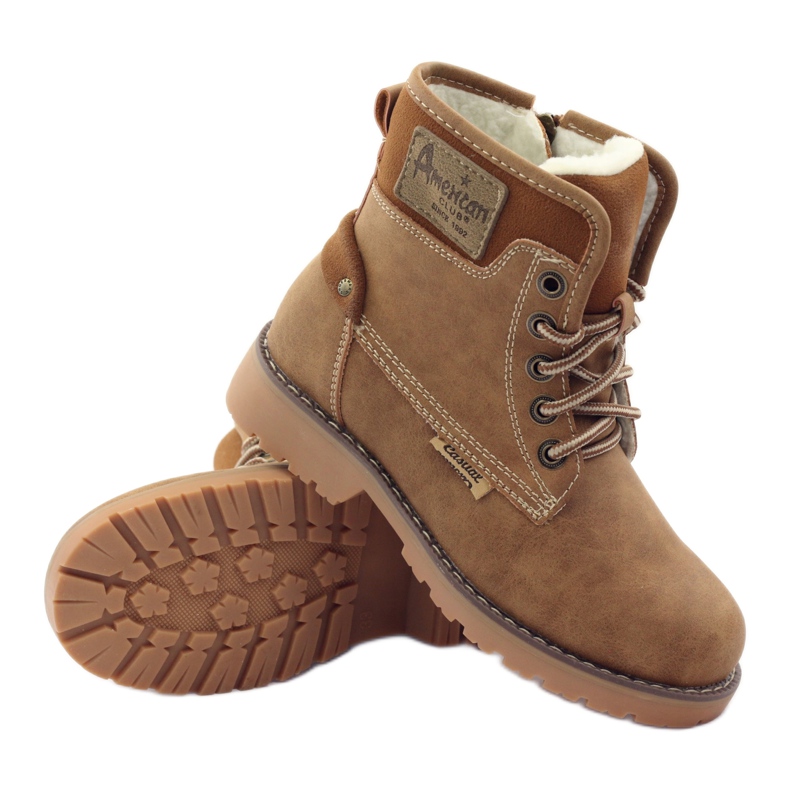 American Club Winter boots, boots, slippers, American 1904 camel brown multicolored 3