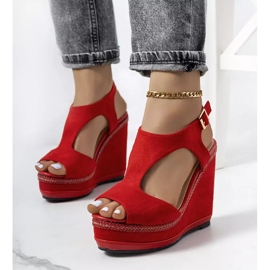 Red Zerner wedge sandals 1