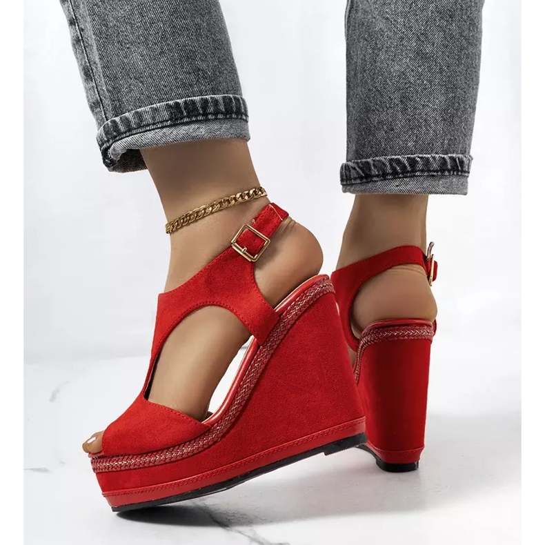 Red Zerner wedge sandals 2
