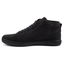 Polbut Men's leather creepers shoes 2108sw black 1