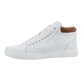 Polbut Men's leather creepers shoes 2108sw white 1