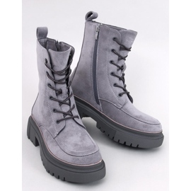 Roisin Gray suede lace-up boots grey 1