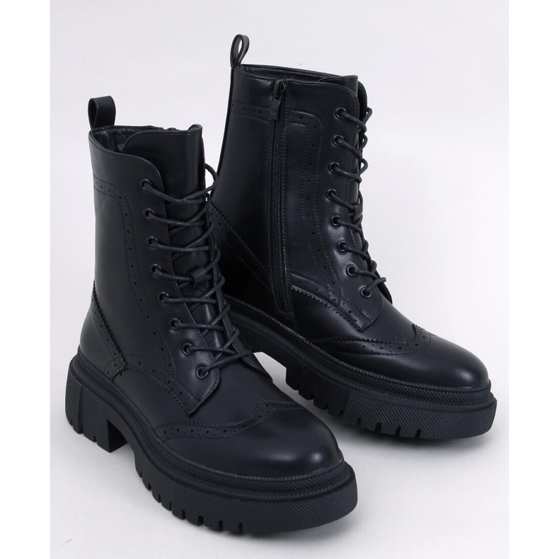 Aubert Black lace-up boots 1