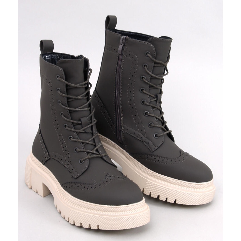 Aubert Green lace-up boots 1