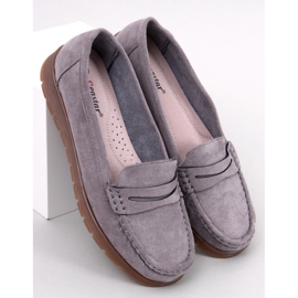 Suede loafers with a leather insole Marit Gray grey 1