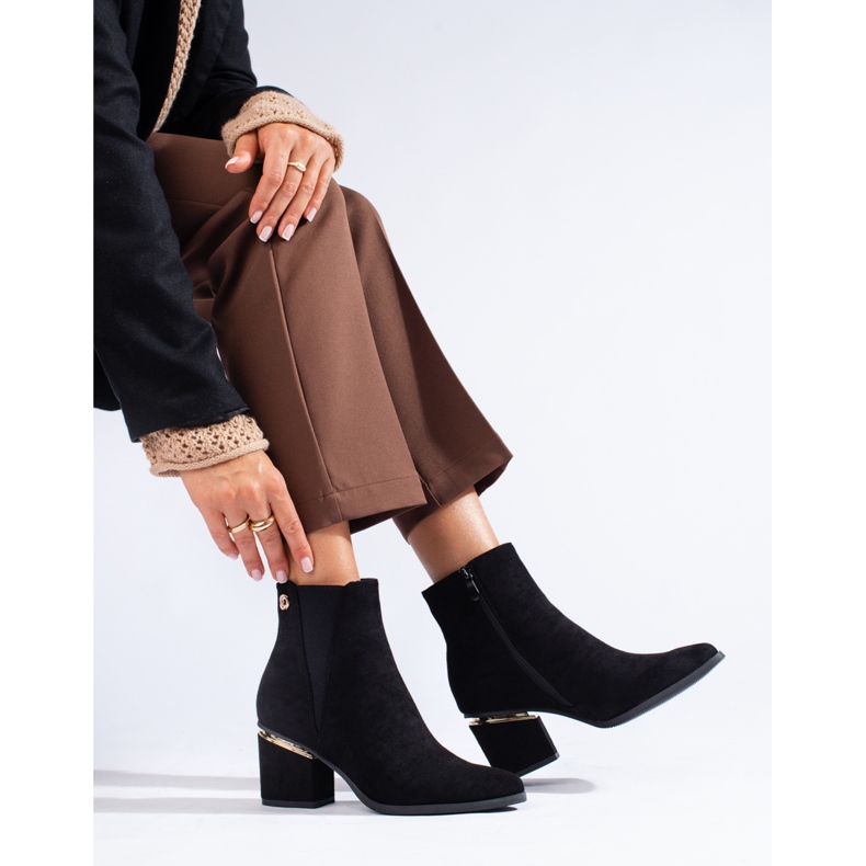 Elegant black suede boots for women on the Shelovet post 1