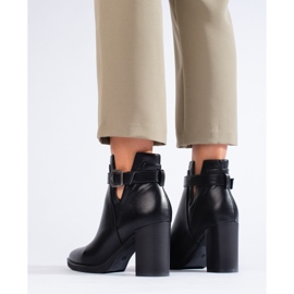 Women's black classic cut-out boots Shelovet 1