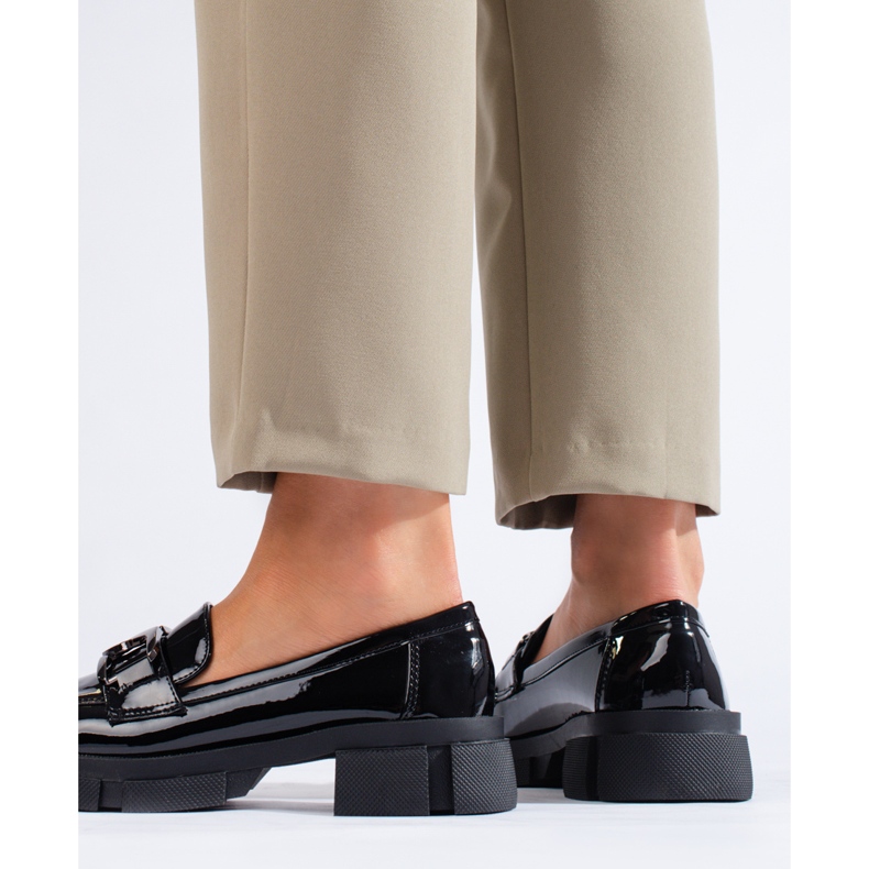 Women's black patent Shelovet shoes 1