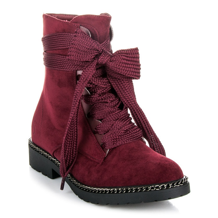 Vices New Collection Boots with wide claret laces red 1