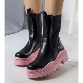 BM Black boots on a pink Jadiel sole 1