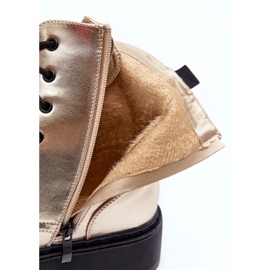 FB2 Leather Metallic Worker Boots Gold Teflorna golden 2 FB2 Leather Metallic Worker Boots Gold Teflorna golden 2