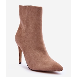 FB2 Eberpia Beige Suede High Heel Boots 1