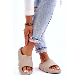 Women's Lightweight Big Star Foam Slippers LL274593 Beige 4 Women's Lightweight Big Star Foam Slippers LL274593 Beige 4