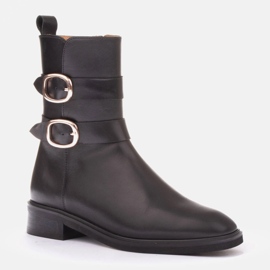 Marco Shoes Boots with a gold buckle black 1 Marco Shoes Boots with a gold buckle black 1