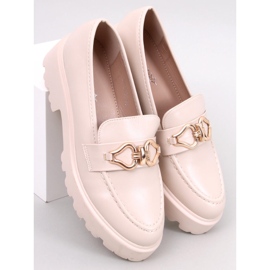 Zandra Beige buckle loafers 1