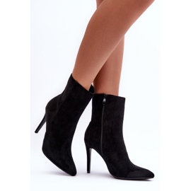 FB2 Black Suede High Heel Boots Eberpia 2