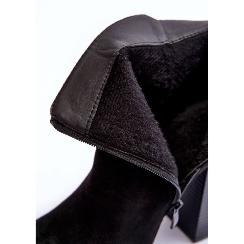 FB2 Suede Boots On A High Heel Black Liani 1
