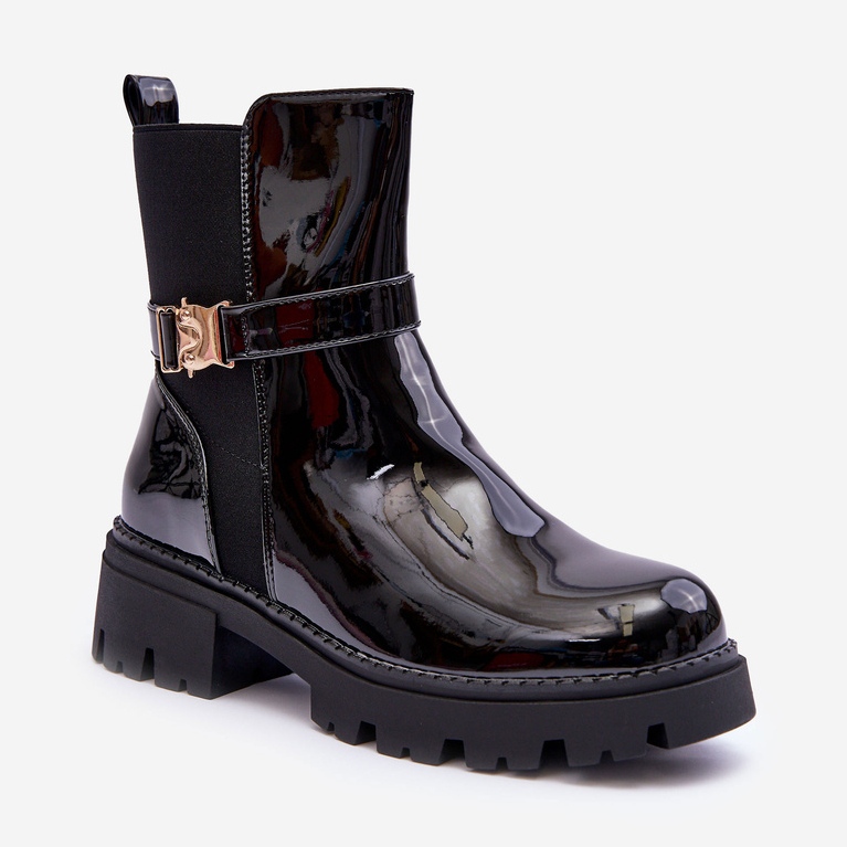 FB2 Lacquered Women's Jodhpur Boots Black Elspetia 1