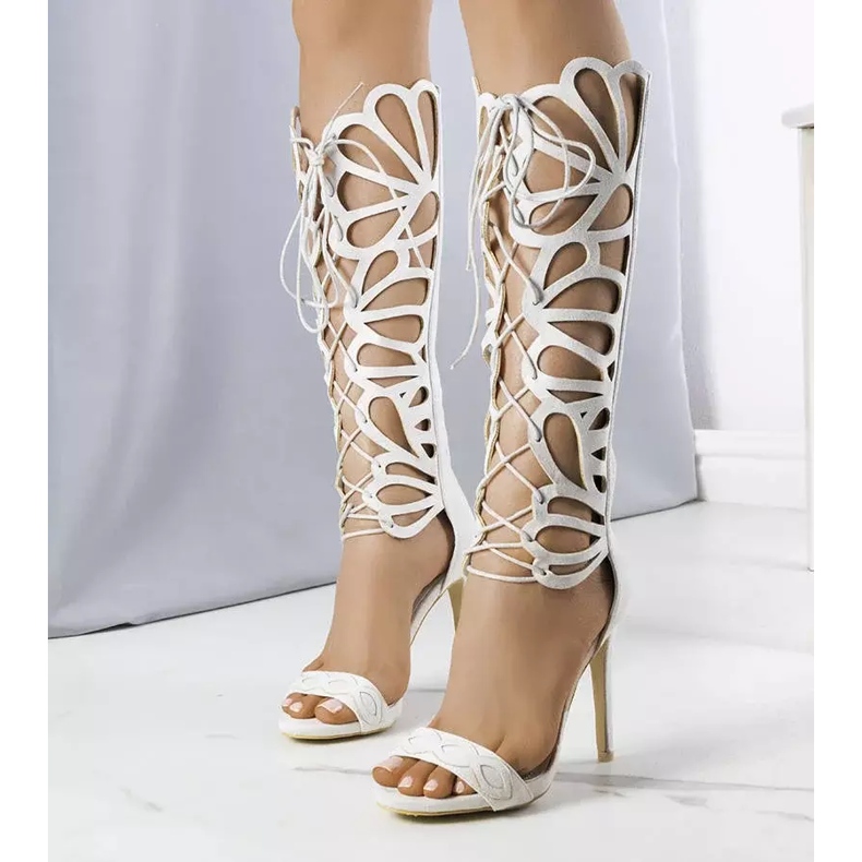 PA1 Gray sandals with a decorative upper from Julio grey 1