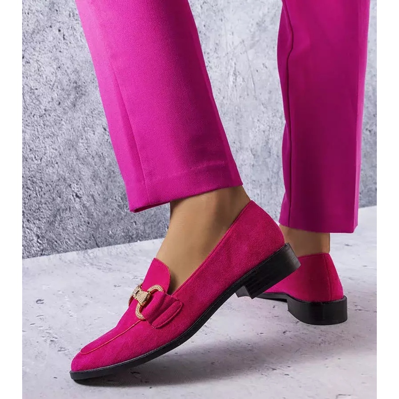 PA1 Fluet pink loafers with gold embellishment 1 PA1 Fluet pink loafers with gold embellishment 1