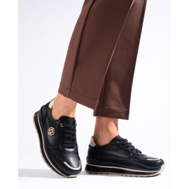 Black leather platform trainers from Shelovet 2