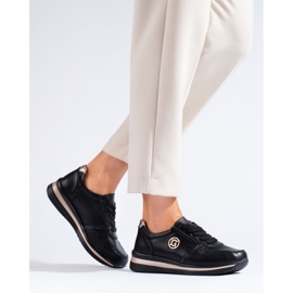 Shelovet black leather trainers 1